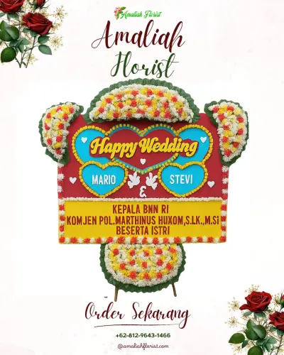 Karangan Papan Bunga Pernikahan di Ciherang